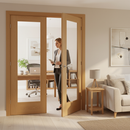 Premium Clear Glazed Single Door Room Divider with Demi Panel Options and Matching Frame for Unique Spaces