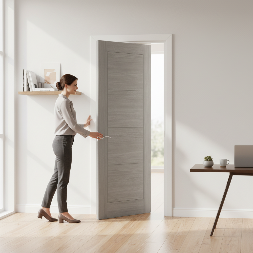 Light Grey Fully Finished Internal Laminate Ladder Door