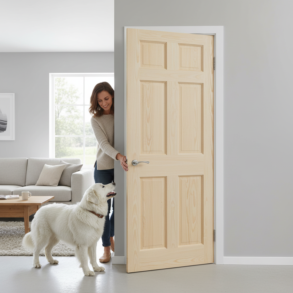 Clear Pine Unfinished 6 Panel Interior Door