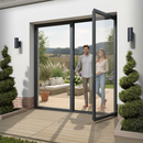 Matt Grey Aluminium External French Patio Door with Clear...