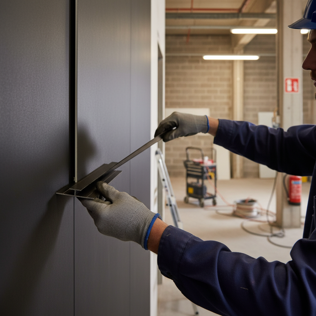 Waterproof Wall Panelling H-Section in Matt Black