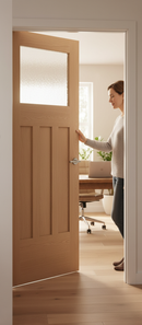 30's Style Door with American White Oak Veneer, Unglazed