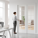 Premium Clear Glazed Room Divider with Single Door and Side Panel - Customizable Size Options