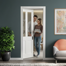 Internal Victorian Pocket Door Set with Clear Glass Panels