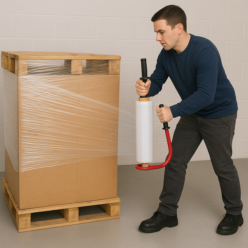 Premium Steel Stretch Film Holder for 400–500mm Rolls Fits 38–75mm Cores Industrial Warehouse Tool