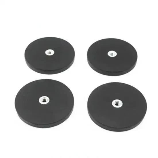 Black 6.2mm Open-Ended Neoprene Rubber Coated Magnets  10-Pack