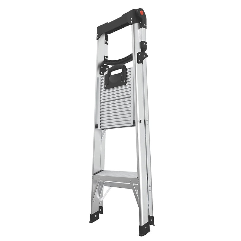 Heavy Duty Aluminium 2-Step Platform Ladder With Handrail For Safety & Stability