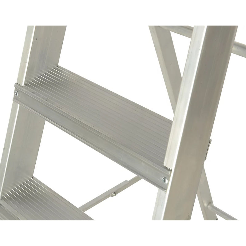 Heavy Duty Aluminium 4-Step Swingback A-Frame Ladder For Home Use - 0.85m