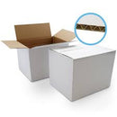 Medium Duty Single Wall White Cardboard Boxes Strong Versatile Packing Moving Cartons