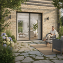 Matt Grey Aluminium External French Patio Door with Clear...