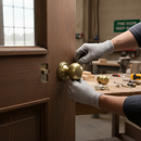 Antique Brass Mushroom Mortice Fire Door Knob Set