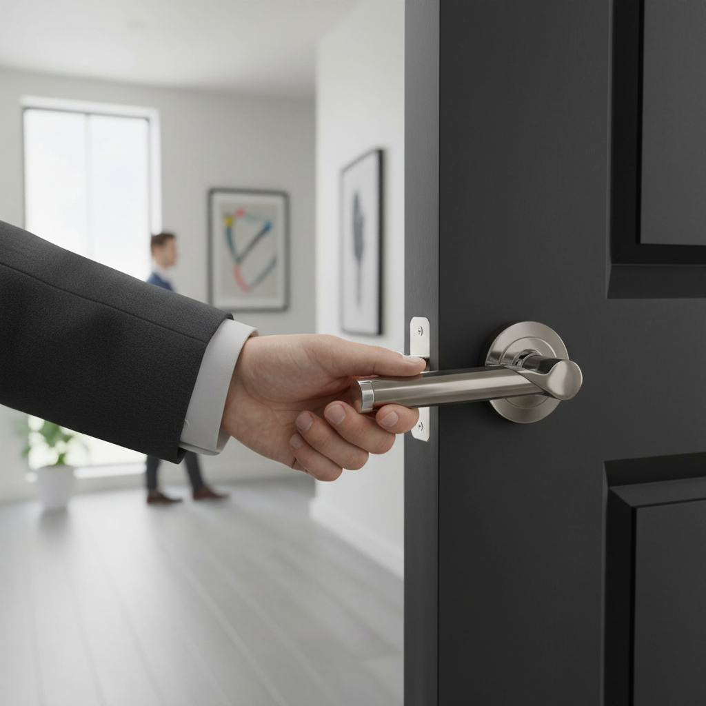Chrome Lever On Round Rose Handle Set | Easy Installation | Hinges & Mortice Latch