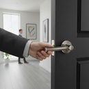 Chrome Lever On Round Rose Handle Set | Easy Installation | Hinges & Mortice Latch