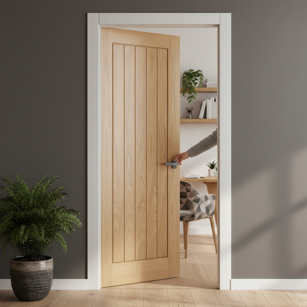 Premium Unfinished Internal Oak FD30 Fire Door with Customisable Surface and Solid Core Construction for Enhanced Safety