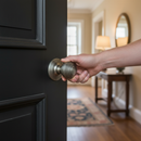 Round Reeded Mortice Door Knob with 50mm Round Rose