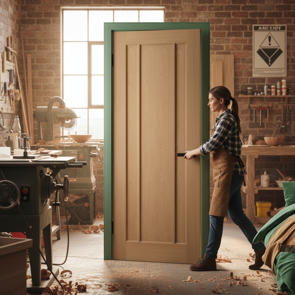 Premium Made-to-Measure Internal Oak Door with 3 Panels - Unfinished Design for Custom Finishing