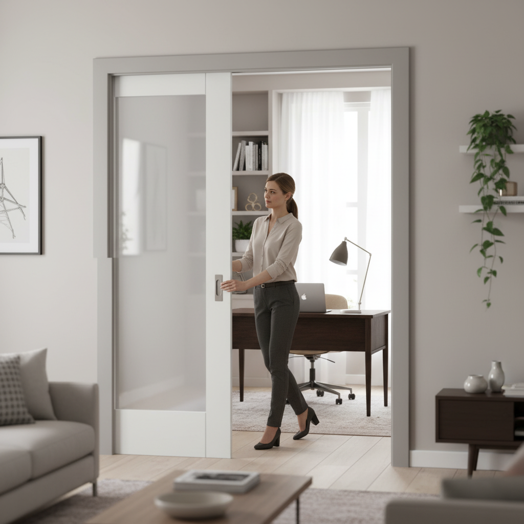 White Primed Internal Pocket Door Set