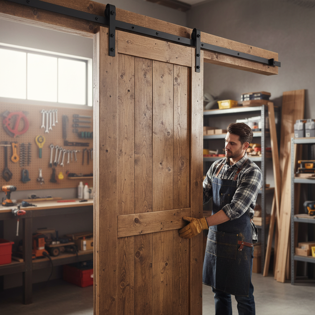 Matt Black Face Mounted Sliding Barn Door Track - Suitable