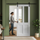 Internal White Primed Victorian 2 Panel Sliding Door Set ...