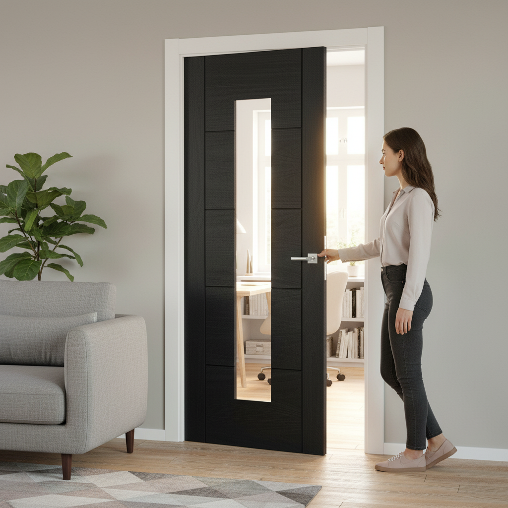Premium Made-to-Measure Internal Oak Door with Clear Glass Panel for Modern Interiors