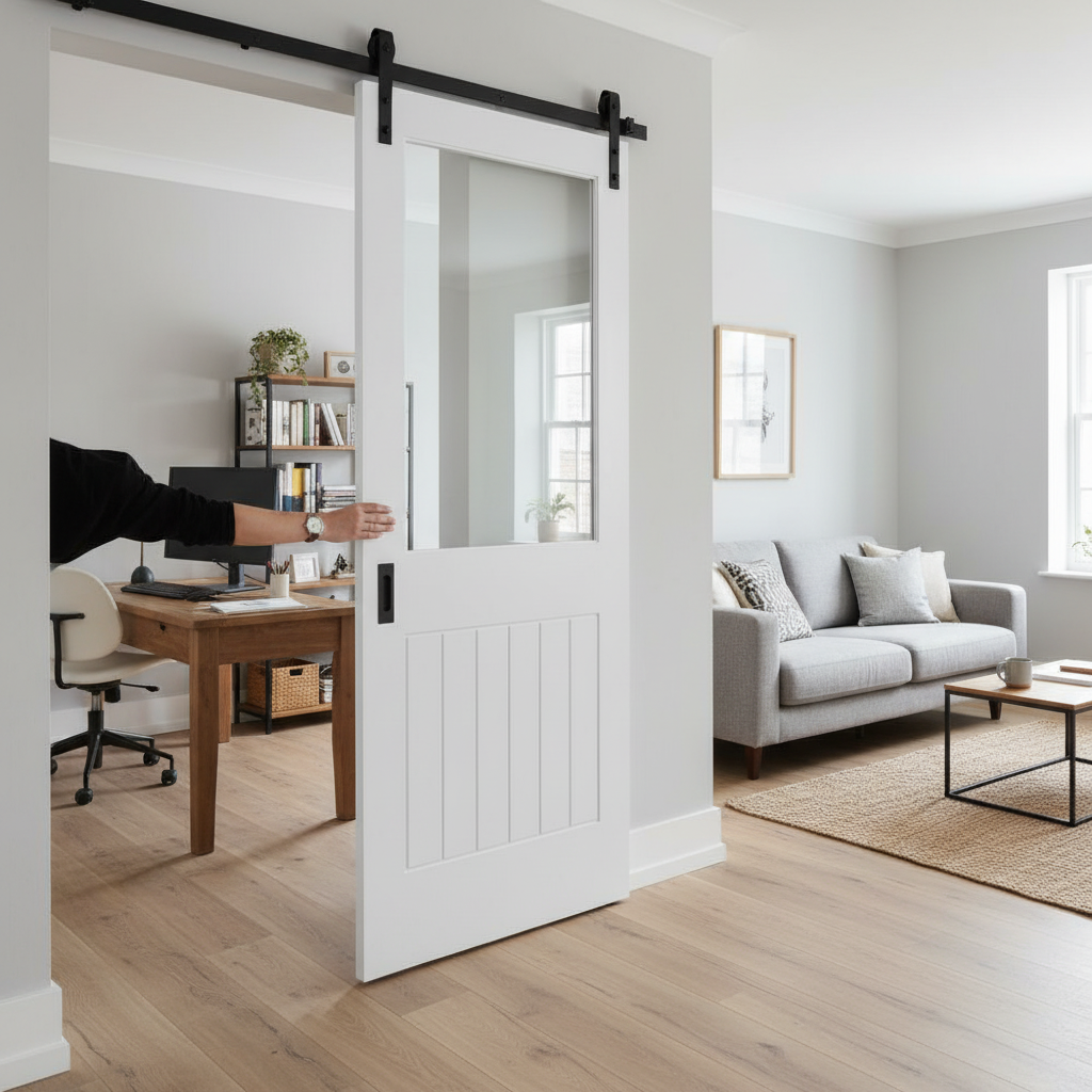Internal Cottage Sliding Door 1 Panel Clear Glass