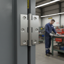 75mm Button Tipped Hinge Pair | Satin Chrome Finish | Heavy-Duty Steel Frame