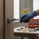 Premium Dakota Round Lever Door Handle - Two-Tone Satin Chrome and Polished Chrome Finish for Modern Interiors