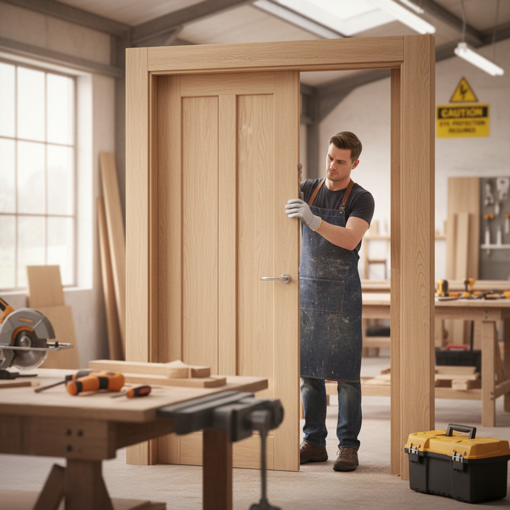 Premium Internal Oak Unfinished Door Pair Maker for Elegant Room Division and Improved Accessibility