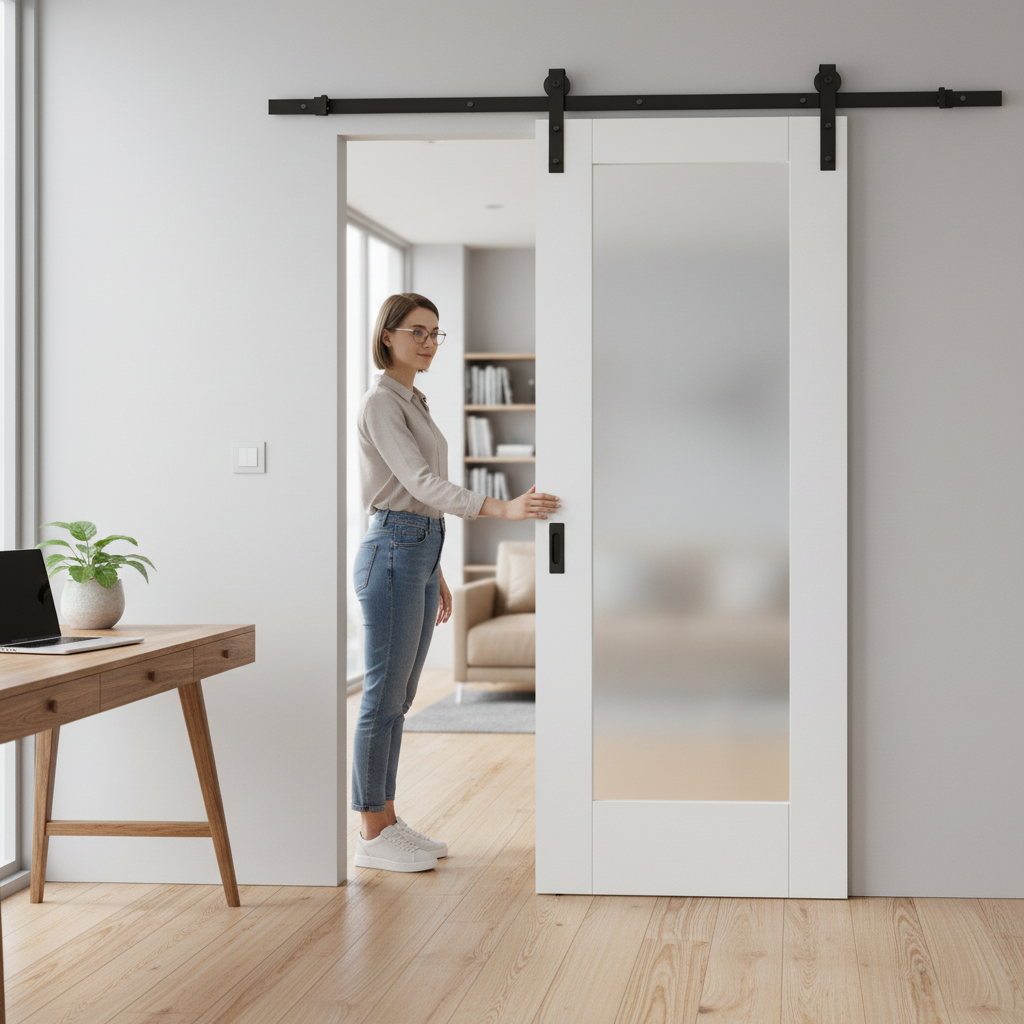 Internal Sliding Door Set with Obscure Glass Panel