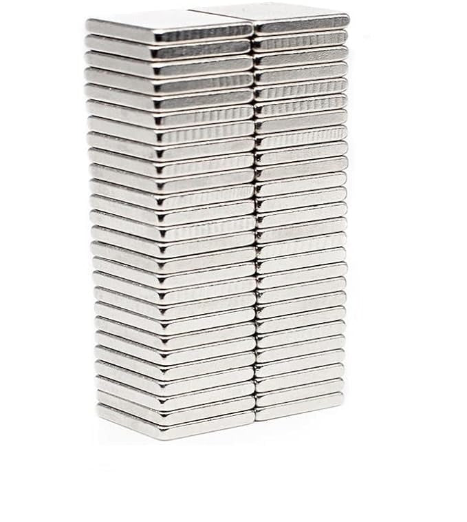 High-Quality N35 Nickel 16mm Long Silver Block Magnets - Pack of 100