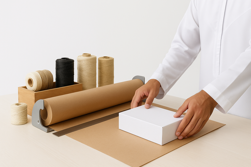 Premium Kraft Paper Cutting Dispenser Tabletop Roll Holder for Efficient Packing Stations (Up to 1000mm)