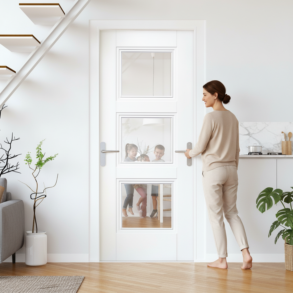 Premium Made-to-Measure Internal Door with Clear Glass Panels and Custom Sizes for Perfect Fit