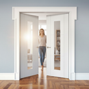 Internal White Primed 3 Panel 1 Light Clear Glass Door Pa...