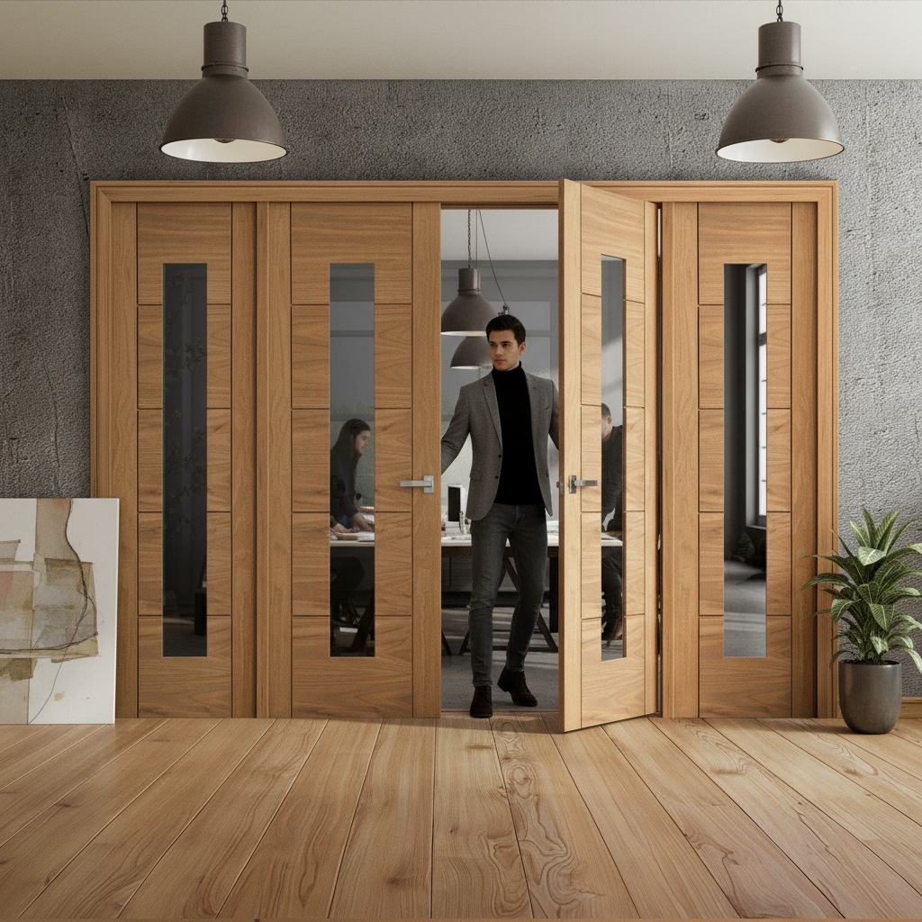 Oak Unfinished Internal Room Divider Set