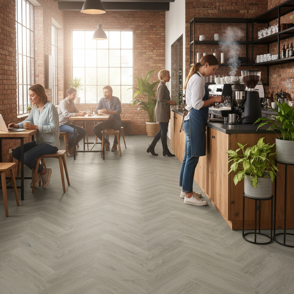 Premium Lifestyle SPC Herringbone 5.5mm Rigid Core Vinyl Flooring with Waterproof Surface and 0.55mm Wear Layer