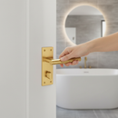 Linear Lever on Backplate Bathroom Handle Set - Elegant S...