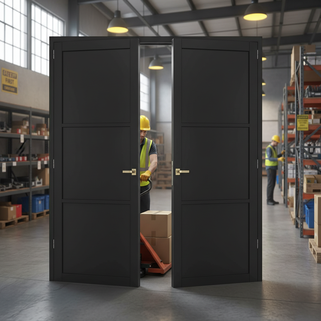 3 Panel Industrial Style Door Pair