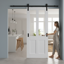 Internal White Primed Victorian 2 Panel Sliding Door Set ...