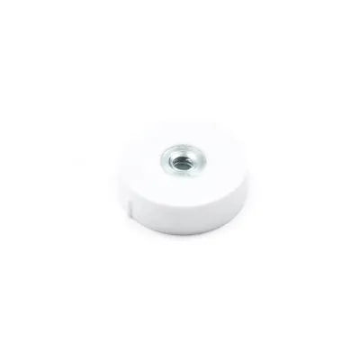 White Neoprene Rubber Coated Closed-End Magnets - 66mm Diameter