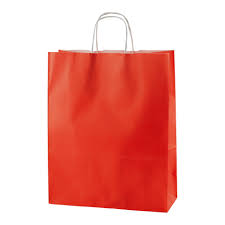 Premium Red Paper Carrier Bags with Twist Handles Strong Kraft Gift Retail Bags Recyclable