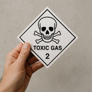 High-Performance Toxic Gas Warning Labels Safety Stickers (100x100mm) for Industrial Packaging