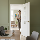 Internal White Pedrena 4 Light Obscure Glass Door