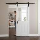 Internal White Primed Cottage Sliding Door with Clear Gla...