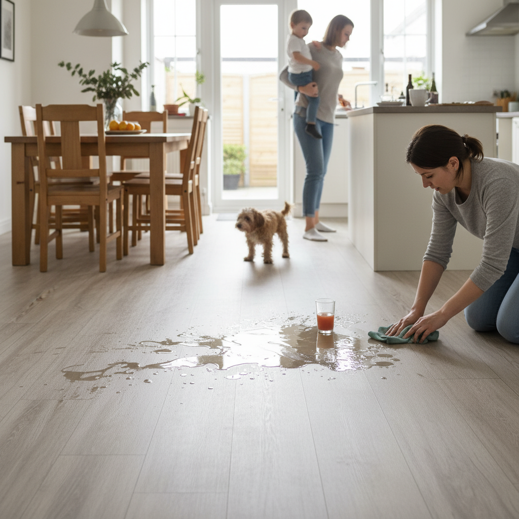 8mm Water-Resistant Laminate Flooring with Oak Effect