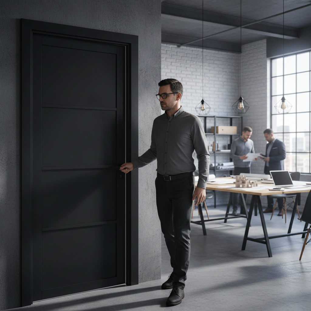 Premium Internal Fully Finished Industrial Studio Door - Custom Made-to-Measure 4 Panel Design for Modern Interiors
