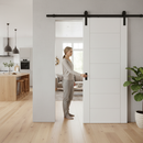 Internal White Primed Shaker Four-Panel Sliding Door Set