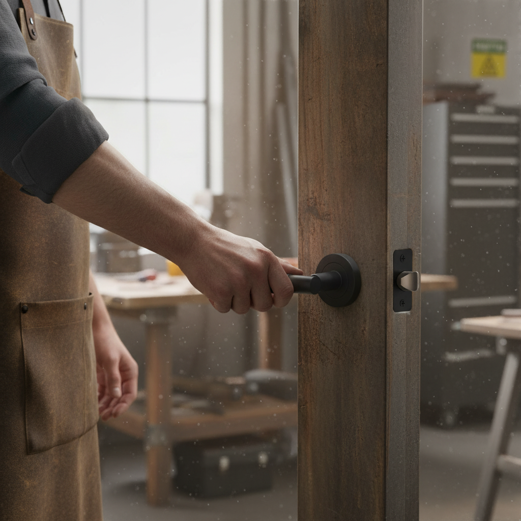 Round Rose Lever Door Bathroom Handle Set