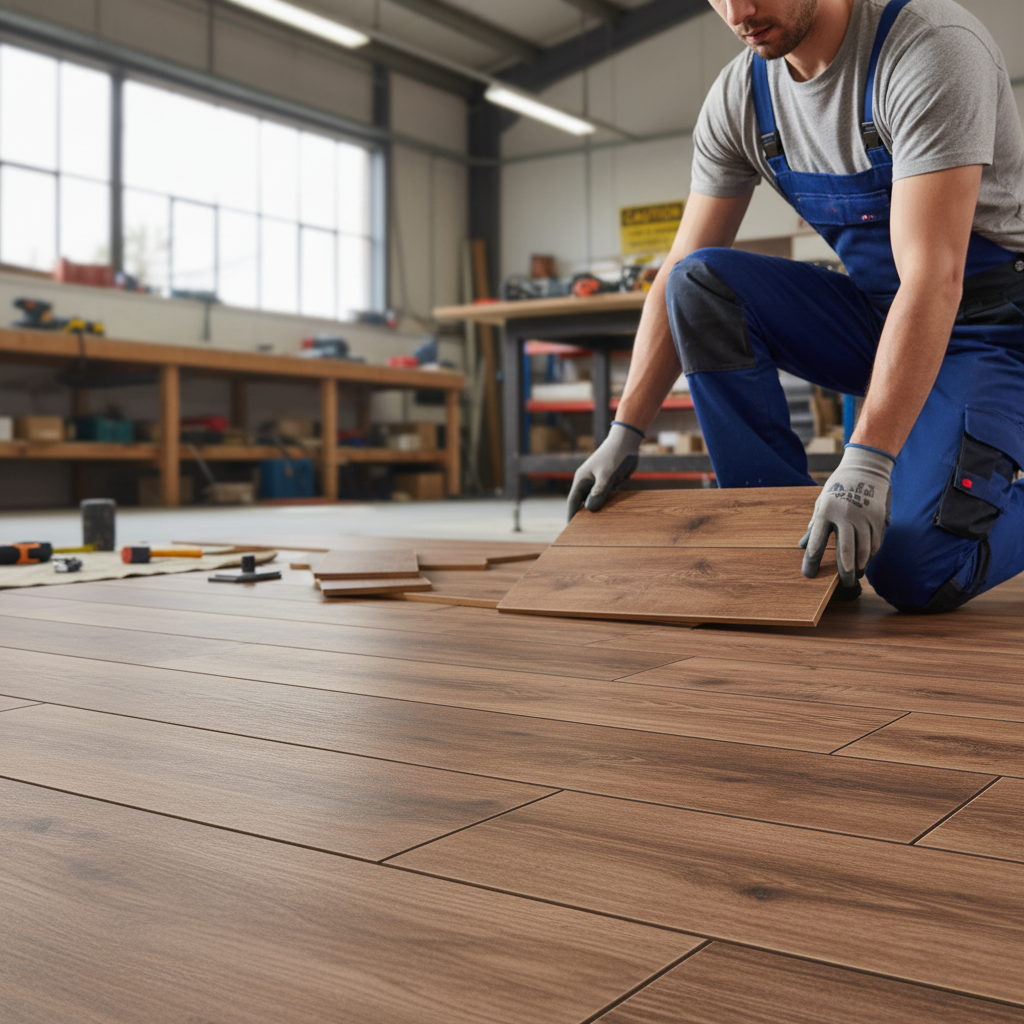 Water-Resistant Laminate Flooring - Natural Wood Imitatio...