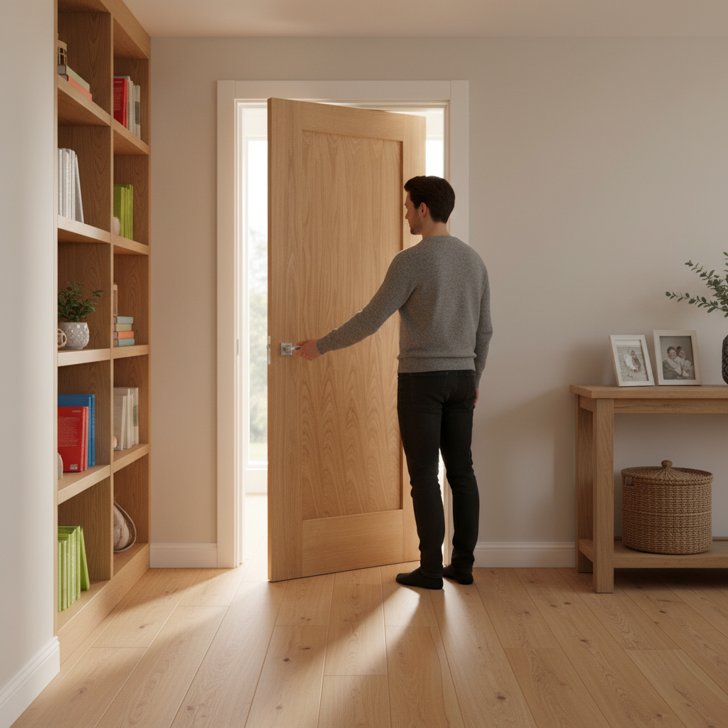 Premium Oak Internal Fully Finished Pattern 10 1 Panel Door with Minimalist Design and Durable Engineered Core
