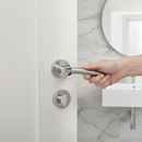 Chrome Lever On Round Rose Bathroom Handle Set | Complete Pack | Stylish Bathroom Doors